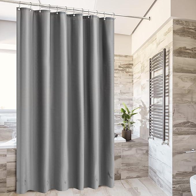 Barossa Design Gray Shower Curtain Liner with 6 Magnets - Heavy Duty Waterproof PEVA Shower Liner for Bathroom, 72" x 72" Standard Size, Metal Grommets - Dark Gray, 72x72 - ModernBath