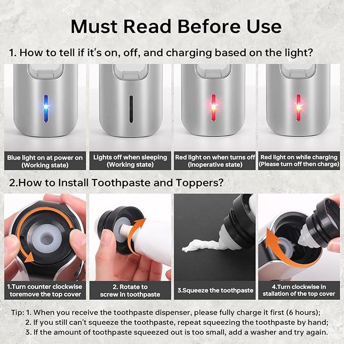 Automatic Toothpaste Dispenser Wall Mounted - Smart Touchless Toothpaste Squeezer with 3 Adjustable Levels, 2 Toothbrush Holders- for Kids and Adults, Bathroom Essentials - ModernBath
