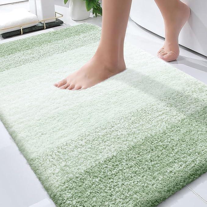 OLANLY Bathroom Rugs Mat 30x20, Extra Soft Absorbent Microfiber Bath Rugs, Rubber Backing, Quick Dry, Machine Washable Bath Mats for Bathroom Floor, Tub and Shower, Home Decor Accessories, Sage Green - ModernBath