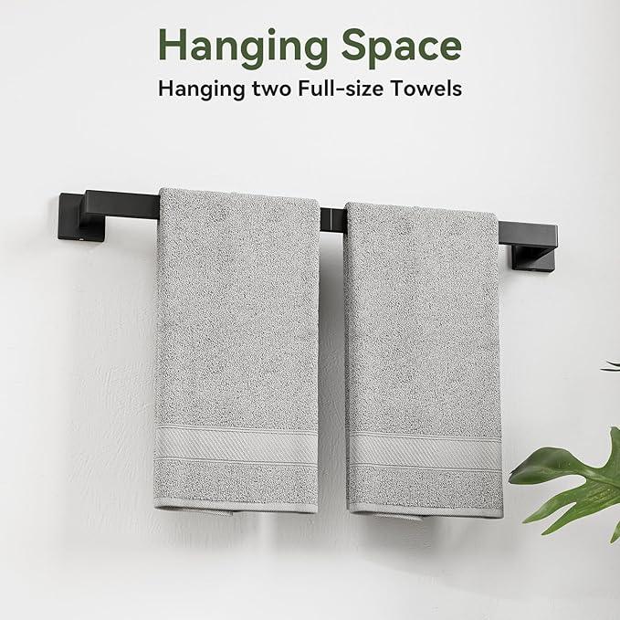 Bubxo 10-Pieces Matte Black Bathroom Accessories Set, 24 Inch Bathroom Hardware Set, SUS304 Stainless Steel Bath Towel Bar Set, Towel Racks for Bathroom Wall Mounted - ModernBath