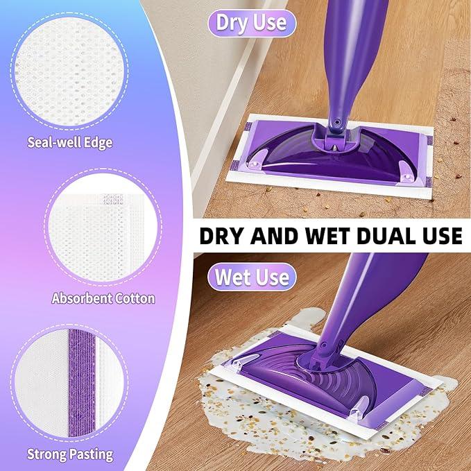 40 Count Mopping Pad for Wet Jet Mop Disposable Wetjet Pads Refills Replacement for Wet Pads Refill Compatible with Wet Jet Pads Thickness & Absorbent for Household Multi-Surface - ModernBath