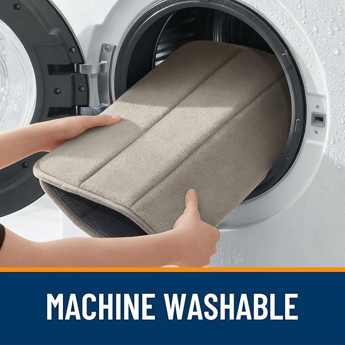 OLANLY Memory Foam Bath Mat 24x16, Super Soft Absorbent Bathroom Rugs, Quick Dry, Machine Washable Shower Floor Rugs, Bathmat Carpet, Bathroom Home Decor Accessories, Warm Taupe - ModernBath