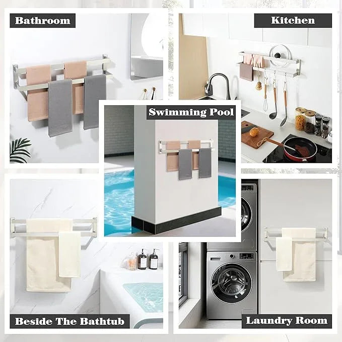Alise Double Towel Bars for Bathroom Wall Mount,28'' Towel Holder Double Towel Racks for Bathroom Lavatory,SUS304 Stainless Steel Towel Rail Towel Hanger for Walls,Brushed Nickel - ModernBath