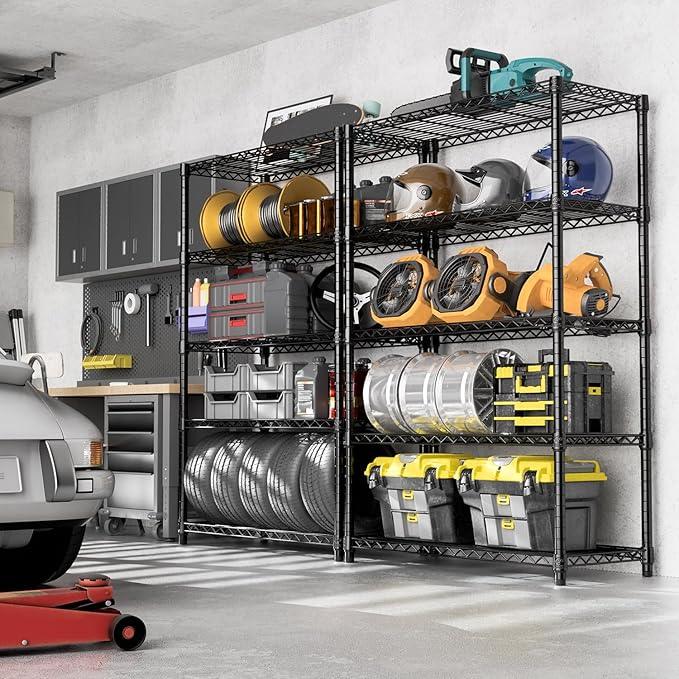 1750 lbs Steel Storage Shelving 5-Tier Utility Shelving Unit Steel Organizer Wire Rack for Home,Kitchen,Office,Garage, 1750 LBS Capacity 17.7" D x 47.2" W x 72.3" H - ModernBath