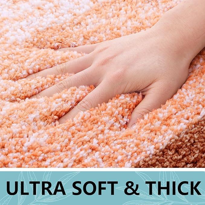 Arotive Microfiber Bathroom Rugs, Shaggy Soft and Absorbent Bath Rug, Non-Slip, Thick Plush Machine Washable Dry Bath Mats for Bathroom, Tub and Shower, 47x24, Orange, Rectangular - ModernBath