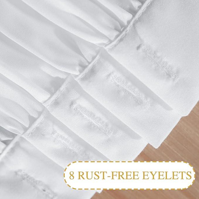 Homechoice Decor Ruffle Stall Shower Curtain, Vintage Handcrafted Bow Tie Bath Curtain for Master Bathroom, Ruched Microfiber Bathroom Curtain with 8 Buttonholes, 48" W x 72" H, White (LQ-10) - ModernBath