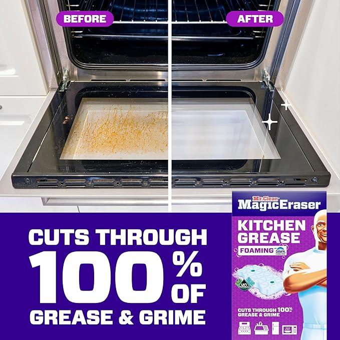 Mr. Clean Magic Eraser Foaming Sponge, Kitchen Grease Eraser, Dawn Cleaning Power, Oven Cleaner, Unstopables Fresh, 8ct - ModernBath