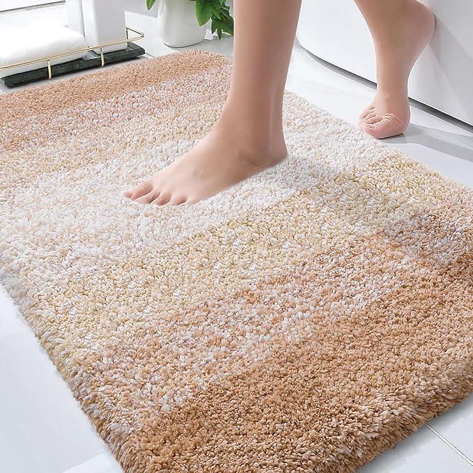 OLANLY Bathroom Rugs Mat 30x20, Extra Soft Absorbent Microfiber Bath Rugs, Rubber Backing, Quick Dry, Machine Washable Bath Mats for Bathroom Floor, Tub and Shower, Home Decor Accessories, Beige - ModernBath