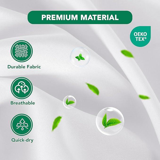 Biscaynebay Fabric Shower Curtain Liner 72x72 Inch-2 Packs White Water Resistant Bathroom Curtains-Hotel Soild Polyester Shower Liners Washable with Magnets - ModernBath