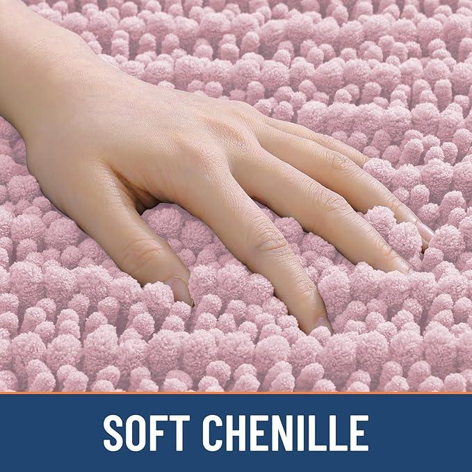 Smiry Bathroom Rugs Mat 36x24, Extra Soft Absorbent Chenille Bath Rugs, Non Slip Rubber Backing Machine Washable Quick Dry Bath Mats for Bathroom Floor, Tub, Shower, Home Decor Accessories, Dusty Rose - ModernBath