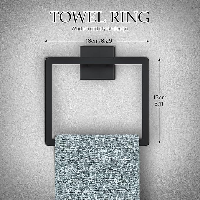 Matte Black Bathroom Hardware Accessories Set 10-Pieces Black Towel Bar Set Stainless Steel Towel Holder Set 23.6 Inch Towel Bar,Towel Racks Set for Bathroom Wall Mounted - ModernBath