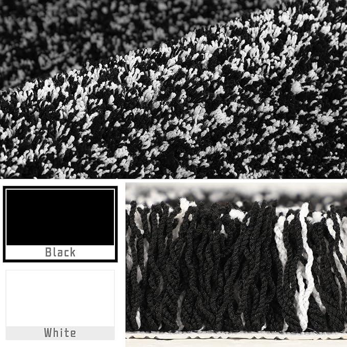 Yimobra Black and White Bathroom Rugs Non Slip Washable 36x24, Ultra Soft and Water Absorbent Bath Mats, Plush Fluffy Shower Mat Outside, Luxury Microfiber Thick Matts for Bathroom Floor/Tub - ModernBath