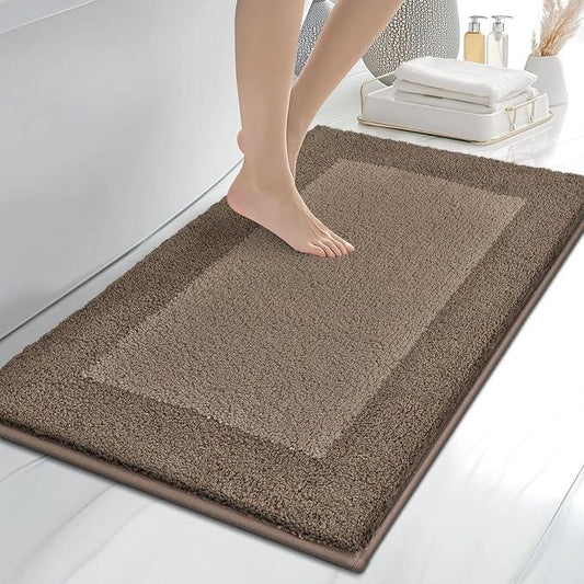anllugs Bathroom Rugs 24" x 36", Non-Slip Extra Soft Absorbent Bath Rugs, Machine Washable Quick Dry Bath Mats for Bathroom Floor, Shower, Bathtub and Sink, Grayish Brown & Coffee - ModernBath