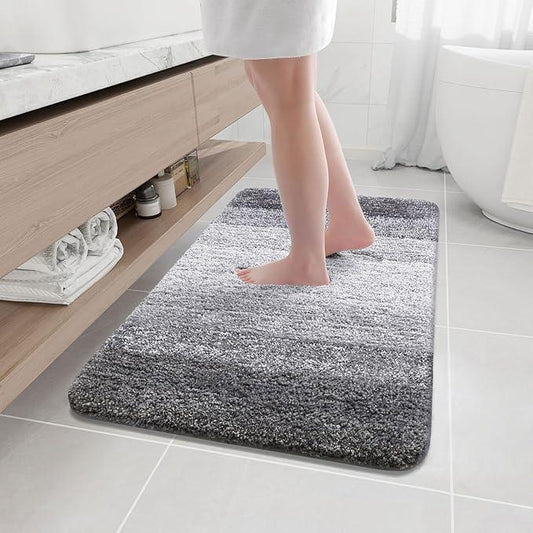 Arotive Microfiber Bathroom Rugs, Shaggy Soft and Absorbent Bath Rug, Non-Slip, Thick Plush Machine Washable Dry Bath Mats for Bathroom, Tub and Shower, 40x24, Grey, Rectangular - ModernBath