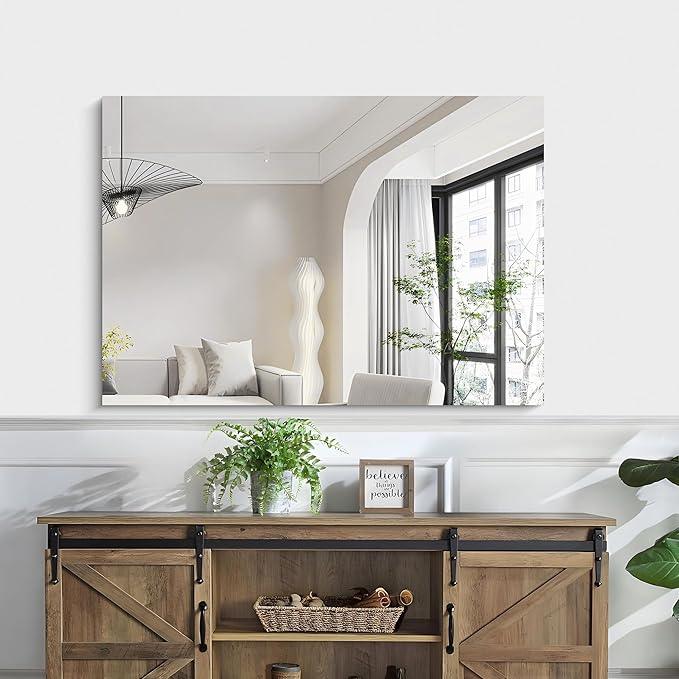 KOCUUY Frameless Mirror, 28"x40" Bathroom Mirror for Over Sink, Upgraded Shatterproof, Large Rectangle Unframed Mirror for Wall, Bathroom, Bedroom, Living Room, Entryway, Hang Horizontal/Vertical - ModernBath