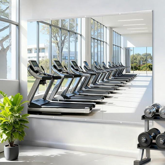 Amorho Gym Mirror, 48''x28''(Each)-3PCS, Tempered Glass, Frameless Full Body Mirror for Wall, Used for Yoga Studios, Dance Rooms, Garage Gyms. - ModernBath