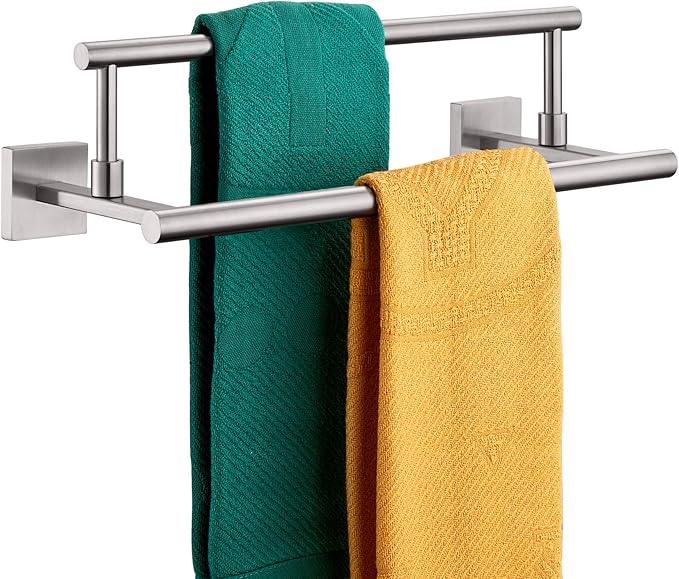 KOKOSIRI Hand Towel Holder Brushed Nickel Bathroom Rack 16 Inch Double Towel Bars Rails for Bath Toilet Stainless Steel B5009BR-L16 - ModernBath