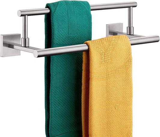 KOKOSIRI Hand Towel Holder Brushed Nickel Bathroom Rack 16 Inch Double Towel Bars Rails for Bath Toilet Stainless Steel B5009BR-L16 - ModernBath