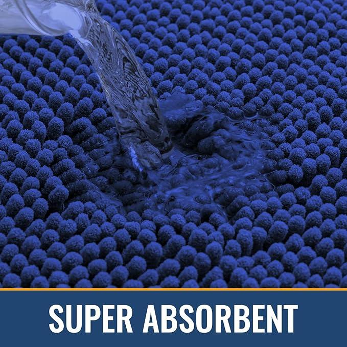 Arotive Bathroom Rugs 30x20, Extra Soft Absorbent Shaggy Chenille Bath Rugs, Machine Washable Rubber Backing Non-Slip Bath Mats for Bathroom Floor Tub and Shower, Home Decor Accessories, Royal Blue - ModernBath