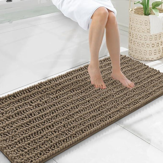 Smiry Bathroom Rugs Mat 47x20, Extra Soft Absorbent Chenille Bath Rugs, Non Slip Rubber Backing Machine Washable Quick Dry Bath Mats for Bathroom Floor, Tub, Shower, Home Decor Accessories, Camel - ModernBath