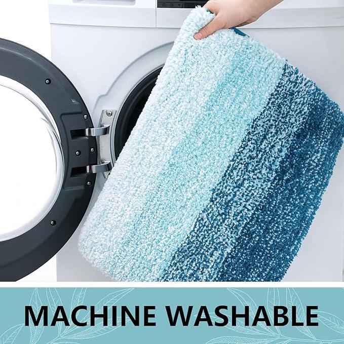 Arotive Microfiber Bathroom Rugs, Shaggy Soft and Absorbent Bath Rug, Non-Slip, Thick Plush Machine Washable Dry Bath Mats for Bathroom, Tub and Shower, 36x24, Peacock Blue, Rectangular - ModernBath