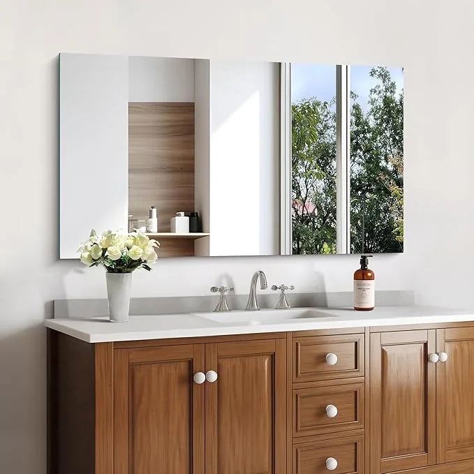 KOCUUY Frameless Mirror, 24"x40" Bathroom Mirror for Over Sink, Large Rectangle Mirror for Wall, Upgraded Shatterproof, Unframed Vanity Mirror for Bathroom, Bedroom, Living Room, Entryway - ModernBath
