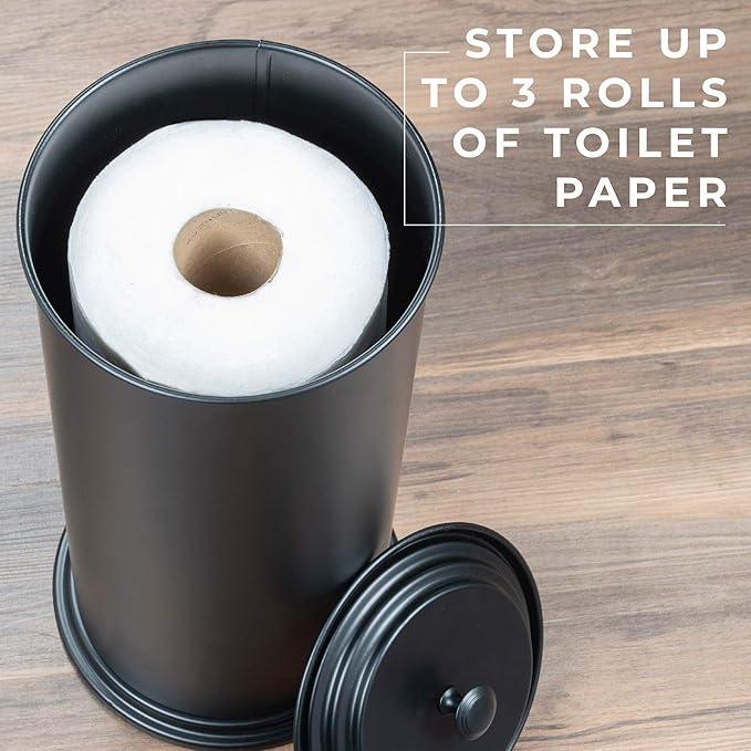 JS Jackson Supplies Free Standing Extra Large Toilet Paper Holder - Matte Black - ModernBath