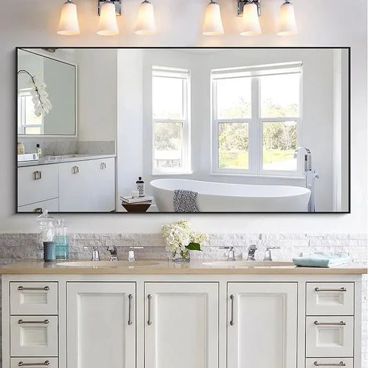 KOCUUY Bathroom Mirror, 30x60 Inch Large Black Mirrors for Wall, Rectangle Long Vanity Mirror with Aluminum Frame Modern Home Decor for Bathroom, Living Room, Entryway, Hang Horizontal/Vertical - ModernBath