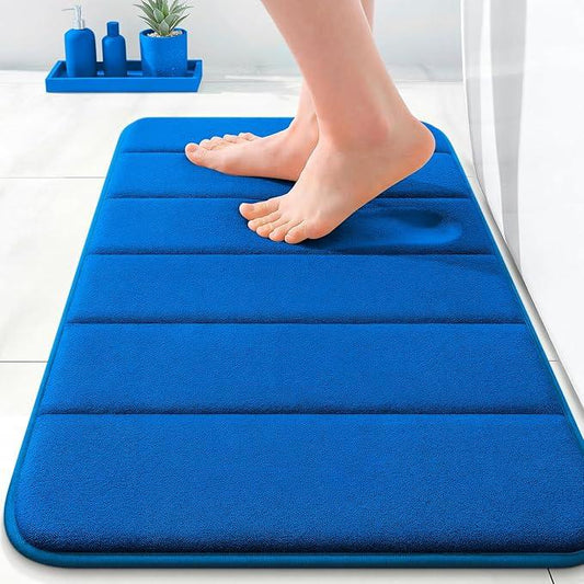 OLANLY Memory Foam Bath Mat 24x16, Super Soft Absorbent Bathroom Rugs, Quick Dry, Machine Washable Shower Floor Rugs, Bathmat Carpet, Bathroom Home Decor Accessories, Royal Blue - ModernBath