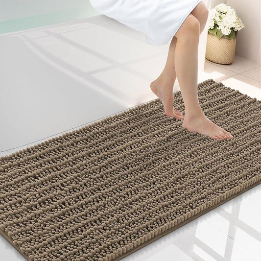 Smiry Bathroom Rugs Mat 47x24, Extra Soft Absorbent Chenille Bath Rugs, Non Slip Rubber Backing Machine Washable Quick Dry Bath Mats for Bathroom Floor, Tub, Shower, Home Decor Accessories, Camel - ModernBath