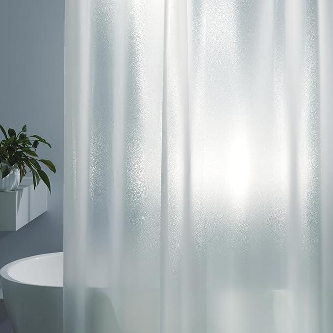 HOUSEWELL Starry Glitter Shower Curtain Liner 72×72, Heavy Duty 8G PEVA 3-Layer Waterproof Bathroom Curtain with Frosted & Clear Design, EVA Liner with 3 Magnets & 12 Hooks - ModernBath