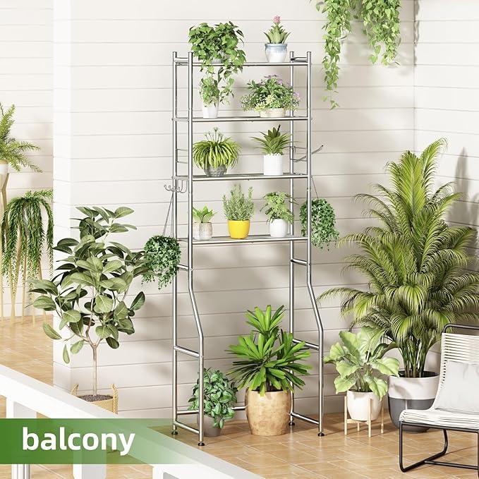 Over The Toilet Storage Rack, 4-Tier Metal Over Toilet Storage Shelves, Freestanding Bathroom Organizer with 4 Hooks and Paper Holder, Above The Toilet Storage Shelf for Bathroom, Chrome - ModernBath