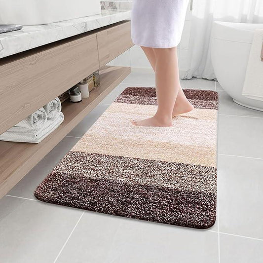Arotive Microfiber Bathroom Rugs, Shaggy Soft and Absorbent Bath Rug, Non-Slip, Thick Plush Machine Washable Dry Bath Mats for Bathroom, Tub and Shower, 40x32, Brown, Rectangular - ModernBath