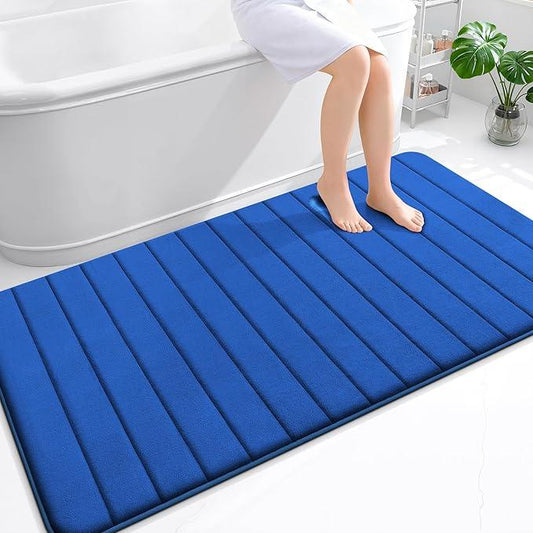 OLANLY Memory Foam Bath Mat 59x35, Super Soft Absorbent Bathroom Rugs, Quick Dry, Machine Washable Shower Floor Rugs, Bathmat Carpet, Bathroom Home Decor Accessories, Royal Blue - ModernBath
