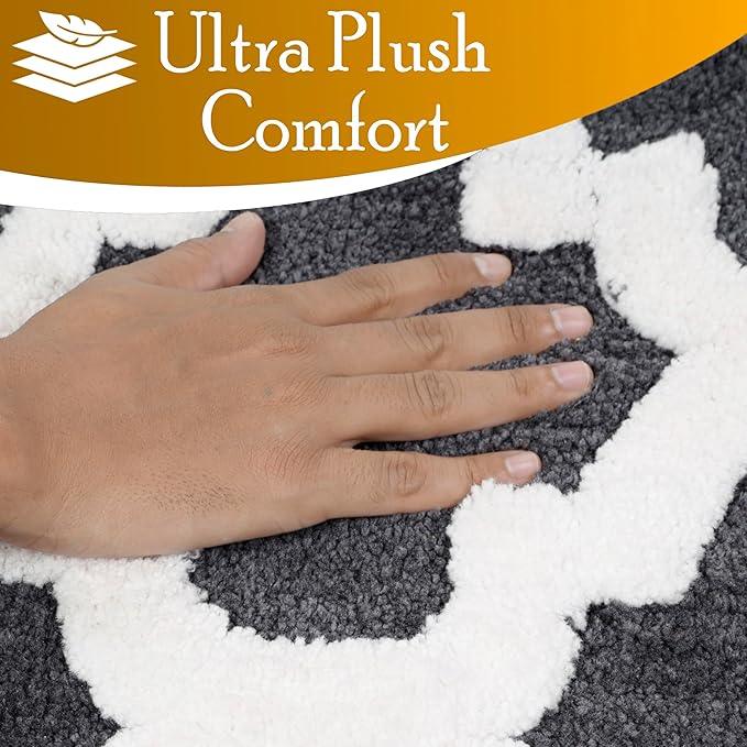 C23 Luxury Bathroom Rugs, Bath Mat - 20"x32" & 16"x24", 2200 GSM Tufted Cotton Bathroom Mat, Ultra-Absorbent Quick Dry Heavyweight Non-Slip Bathmat, Thick Soft Plush Machine Washable Bath Rug - 2 Pack - ModernBath