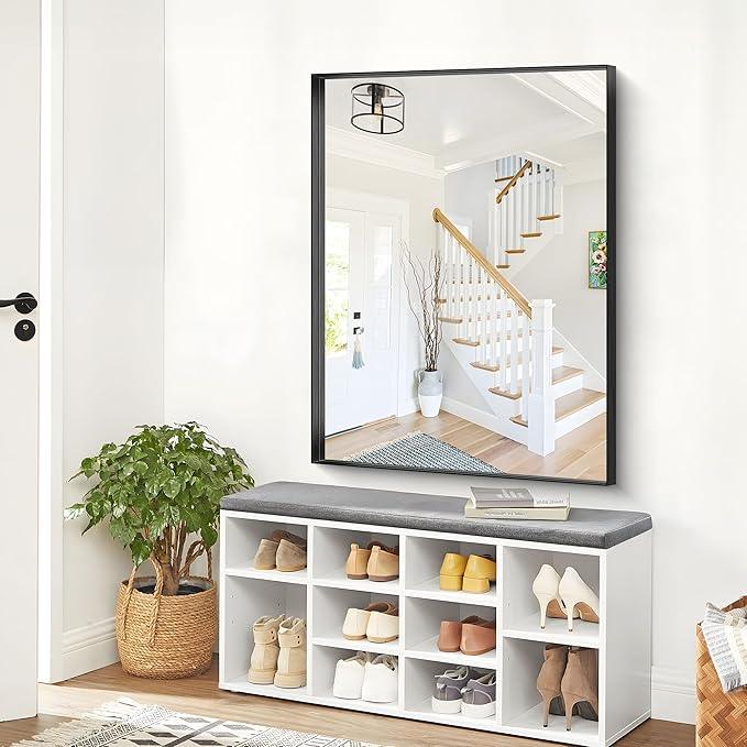 Black Bathroom Mirror, 36x48 Inch Rectangular Deep Frame Mirror, Large Wall Mounted Bathroom Vanity Mirror Over Sink for Bedroom,Restroom, Living Room, Hangs Vertically or Horizontally - ModernBath
