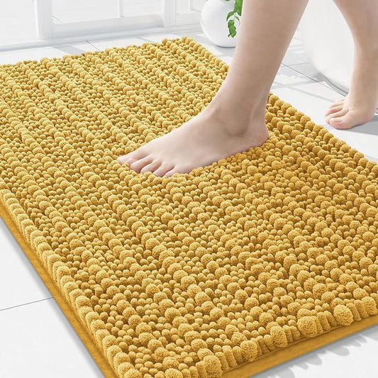 Arotive Luxury Chenille Bathroom Rug Mat, Extra Soft Thick Absorbent Shaggy Bath Rugs, Non-Slip Machine Wash Dry, Plush Bath Mats for Bathroom, Shower and Tub, 30x20, Golden Yellow - ModernBath