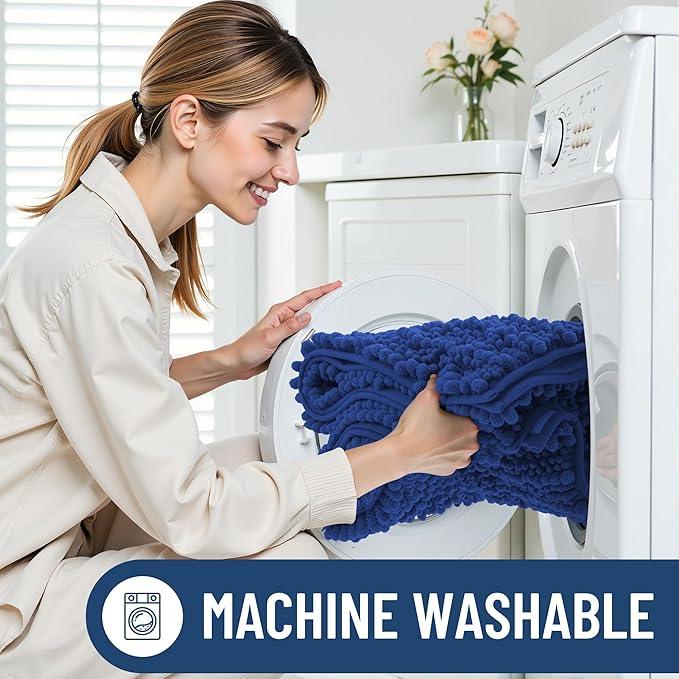 Smiry Bathroom Rugs Mat 24x16, Extra Soft Absorbent Chenille Bath Rugs, Non Slip Rubber Backing Machine Washable Quick Dry Bath Mats for Bathroom Floor, Tub, Shower, Home Decor Accessories, Royal Blue - ModernBath
