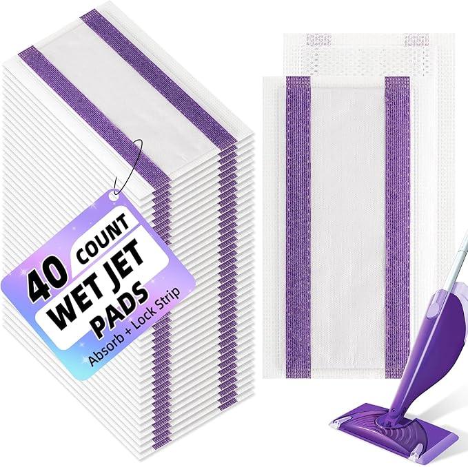 40 Count Mopping Pad for Wet Jet Mop Disposable Wetjet Pads Refills Replacement for Wet Pads Refill Compatible with Wet Jet Pads Thickness & Absorbent for Household Multi-Surface - ModernBath