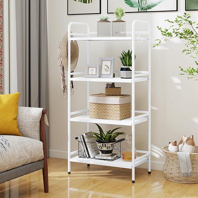 HDANI Storage Shelves, 4-Tier Metal Storage Rack with Shelf,Shelf Organizer,Garage Standing Shelving Unit for Laundry,Bathroom,Kitchen,Pantry, Closet,23.6''W X 13.8''D X 50 H'',White - ModernBath