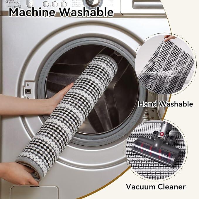 YDKGL YDKGLSuper Absorbent Non Slip Bath Mats for Bathroom,FloorShower,Sink.Machine Washable Bathroom Rugs,Rubber Backed Bathroom Mats，Ultra Soft (Black 24x35) - ModernBath