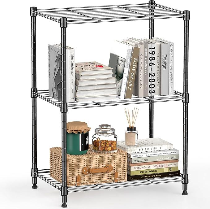 450 lbs Steel Storage Shelving 3-Tier Utility Shelving Unit Steel Organizer Wire Rack for Home,Kitchen,Office (11.8" D x 17.7" W x 26.3" H) | 450 lbs, for Home, Kitchen, Office - ModernBath
