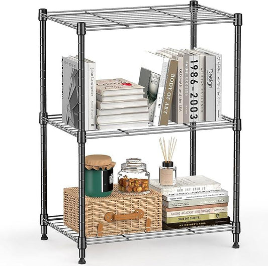 450 lbs Steel Storage Shelving 3-Tier Utility Shelving Unit Steel Organizer Wire Rack for Home,Kitchen,Office (11.8" D x 17.7" W x 26.3" H) | 450 lbs, for Home, Kitchen, Office - ModernBath