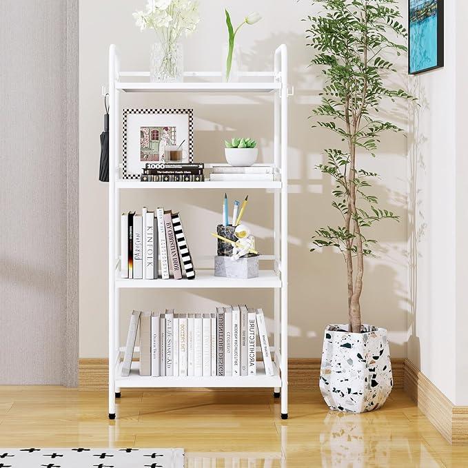 HDANI Storage Shelves, 4-Tier Metal Storage Rack with Shelf,Shelf Organizer,Garage Standing Shelving Unit for Laundry,Bathroom,Kitchen,Pantry, Closet,23.6''W X 13.8''D X 50 H'',White - ModernBath