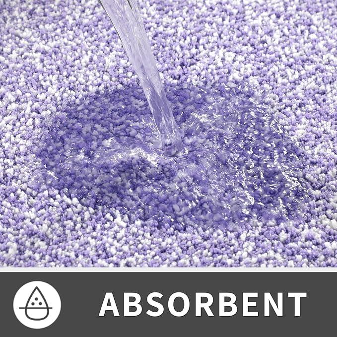 Yimobra Bathroom Rugs Non Slip Washable,Soft Absorbent Microfiber Bath Mat, Dual-Tone Decor Rug with Rubber Backing for Bathroom Floor,Tub and Shower,32x20, Home Essentials,Purple and White - ModernBath