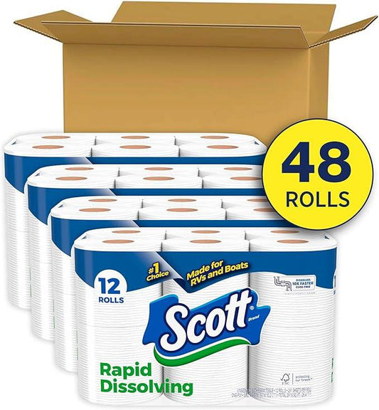 Scott Rapid-Dissolving Toilet Paper, 48 Double Rolls, Septic-Safe, Toilet Paper - ModernBath