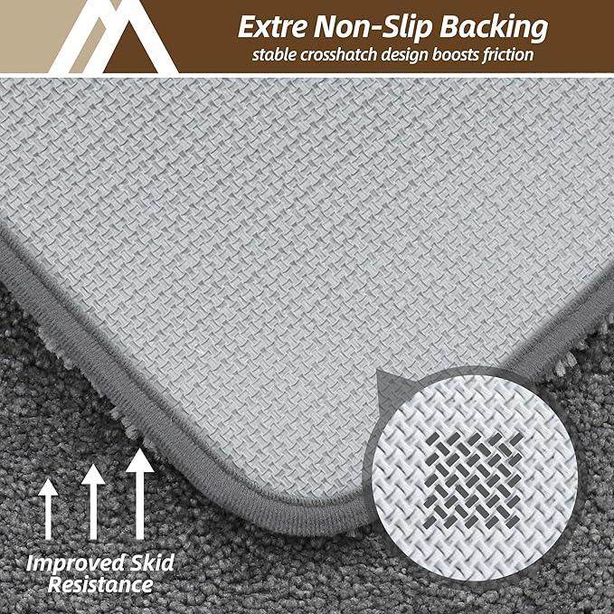 COSY HOMEER Extra Thick Bath Rugs for Bathroom - Anti-Slip Bath Mats Soft Plush Yarn Shaggy 100% Strong Mirco Polyeste Mat Living Room Bedroom Mat Floor Water Absorbent(Dark Grey,16x24 - Inches) - ModernBath