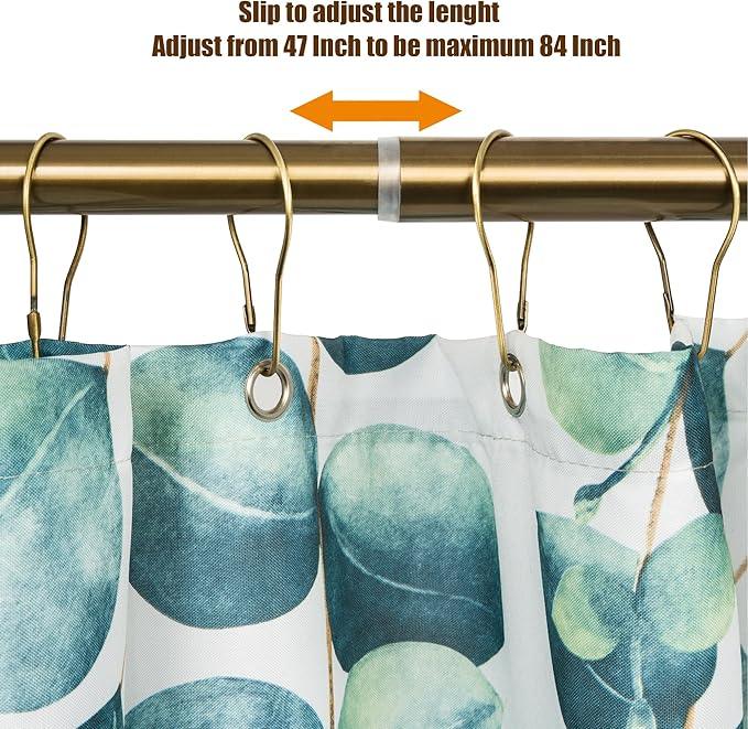 Artiwell Heavy Duty Shower Rod, Adjustable Shower Curtain Rod, Expandable 47-84 Inch, Permanent Mount Shower Rod, Never Rust Stainless Steel for Window Curtain and Closet, Champagne Bronze - ModernBath