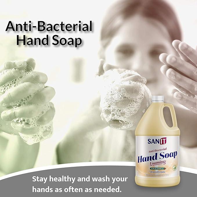 Sanit Antibacterial Foaming Hand Soap Refill - Advanced Formula with Aloe Vera and Moisturizers - All-Natural Moisturizing Hand Wash - Made in USA, Hawaii Tropical, 1 Gallon - ModernBath