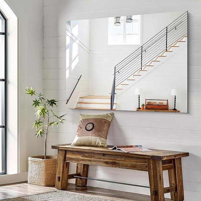 KOCUUY Frameless Mirror, 36"x48" Bathroom Mirror for Over Sink, Unframed Vanity Mirror, Large Rectangle Mirror for Bathroom, Bedroom, Living Room, Entryway, Upgraded Shatterproof - ModernBath
